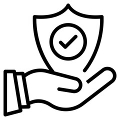 A security shield line icon download