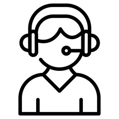 An icon of call center linear design