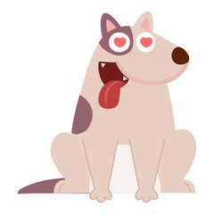 Dog love character cartoon icon png