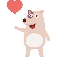 Dog love character cartoon icon png