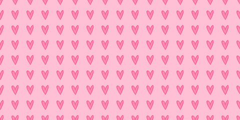 Hand drawn background with colored hearts. Seamless grungy wallpaper on surface. Abstract texture with love signs. Lovely pattern. Print for banner, flyer or poster. Colorful illustration