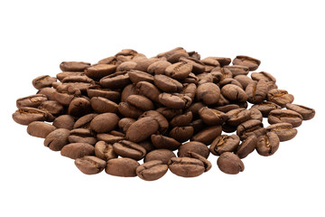 Roasted coffee beans isolated on an alpha background