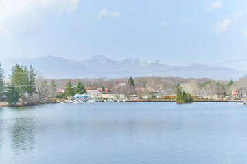 Fototapeta na wymiar 栃木県那須のりんどう湖ファミリー牧場