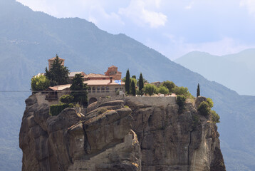 The Monastery of the Holy Trinity (Agia Triada) on the top of a sheer rocky precipice over 400...