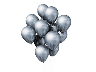 Silver air balloons on a transparent background © daboost