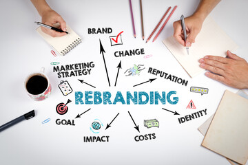 Rebranding Concept. The meeting at the white office table