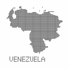 Fototapeta na wymiar Venezuela map with grunge texture in dot style. Abstract vector illustration of a country map with halftone effect for infographic.