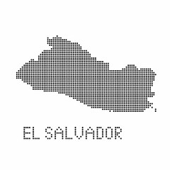 El Salvador map with grunge texture in dot style. Abstract vector illustration of a country map with halftone effect for infographic. - obrazy, fototapety, plakaty