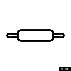 Rolling pin vector icon in line style design for website design, app, UI, isolated on white background. Editable stroke. Vector illustration.