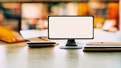 Computer monitor on a table in the office