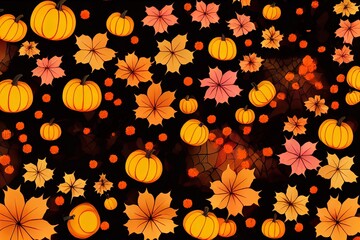 Abstract Halloween backdrop with autumn flower field for product display 3d rendering