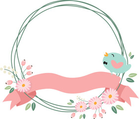 daisy spring and easter flower wreath