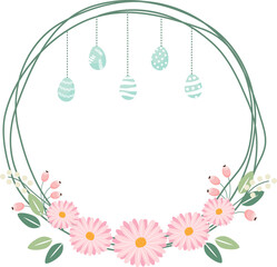 daisy spring and easter flower wreath