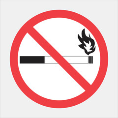 no smoking sign in flat simple style on white background.eps