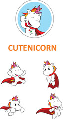 Sweetest Unicorn Superhero Illustration