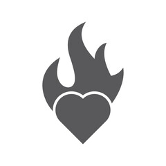 Burning heart pictogram icon. linear style sign for mobile concept and web design