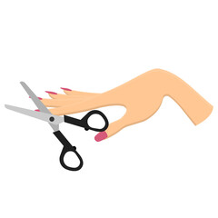 Trim your nails. Manicure, vector illustration