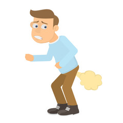 Fart. Man farted, vector illustration