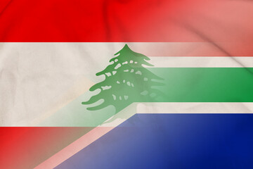 Lebanon and South Africa national flag transborder relations ZAF LBN
