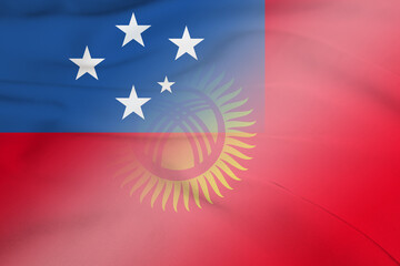 Samoa and Kyrgyzstan official flag transborder relations KGZ WSM