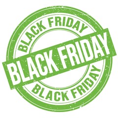 BLACK FRIDAY text written on green round stamp sign