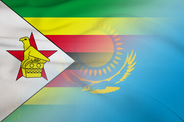 Zimbabwe and Kazakhstan national flag transborder negotiation KAZ ZWE