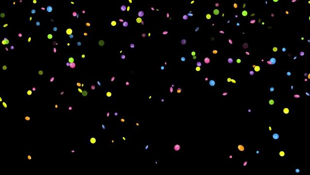 Falling Colorful Smarties. Isolated Sweets With Black Background. 23,98 Fps