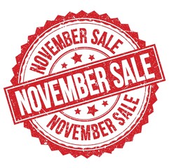 NOVEMBER SALE text on red round stamp sign