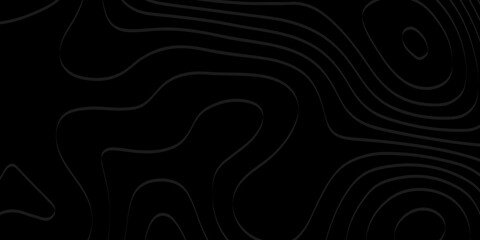 Dark background with black topo, luxury black abstract line art background vector. illustration of topographic contour map, abstract stylized topographic contour elevation in lines and contours.