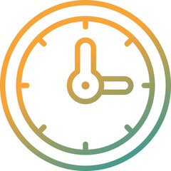 clock gradient line icon