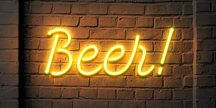 Beer Drink Bar Neon Sign Background Wallpaper