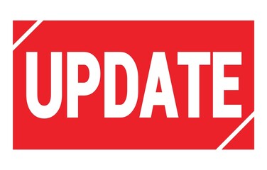 UPDATE text written on red stamp sign.