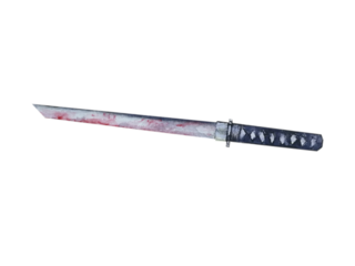 watercolor painting katana japanese sword png.