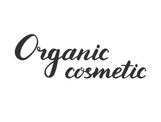 Organic cosmetic lettering on white background. Vector illustration