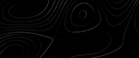 Dark background with black topo, luxury black abstract line art background vector. illustration of topographic contour map, abstract stylized topographic contour elevation in lines and contours.