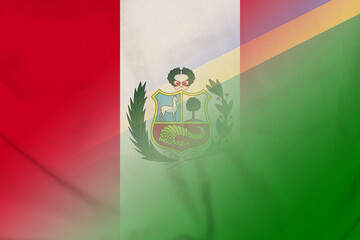 Peru and Solomon Islands national flag international contract SLB PER