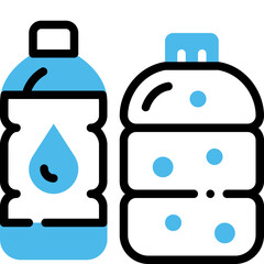 water bottle flat line icon