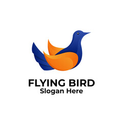 Fototapeta na wymiar Fly Bird Gradient Modern Logo Company Vector Template