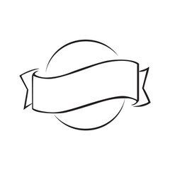 Round outline ribbon illustration isolated on png Transparent background