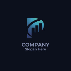 Letter P Gradient Economy Company Logo Vector