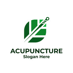 Acupuncture Flat Logo Vector