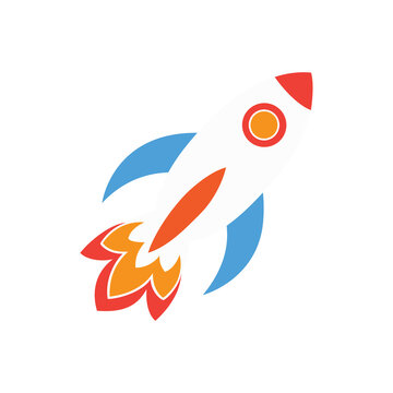 Flat style rocket illustration isolated on Png Transparent background