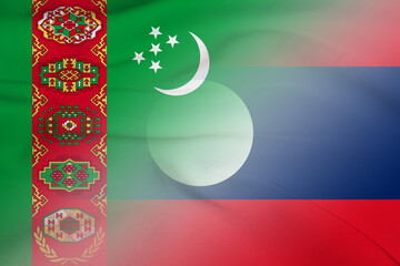 Turkmenistan and Laos state flag transborder contract LAO TKM