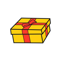 Giftbox art illustration isolated on png Transparent background