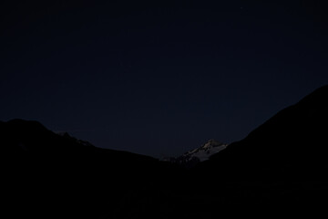 Mount Aspiring by night from Cascade Saddle, Aspiring National Park, New Zealand