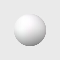 Vector 3d round white sphere. Realistic 3d ball.