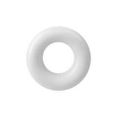 Vector white 3d torus shape. Realistic 3d object.