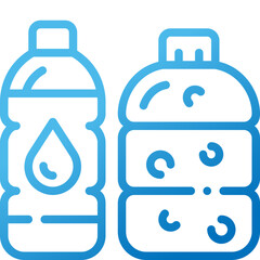 water bottle gradient line icon