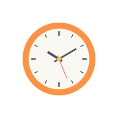 The round clock face shows the scheduled time.