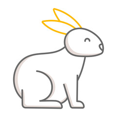 Bunny Vector Icon Design, Autumn or Fall activities Symbol, Dry weather Sign, Temperate climates Elements Stock illustration, Leporidae Rabbit Concept